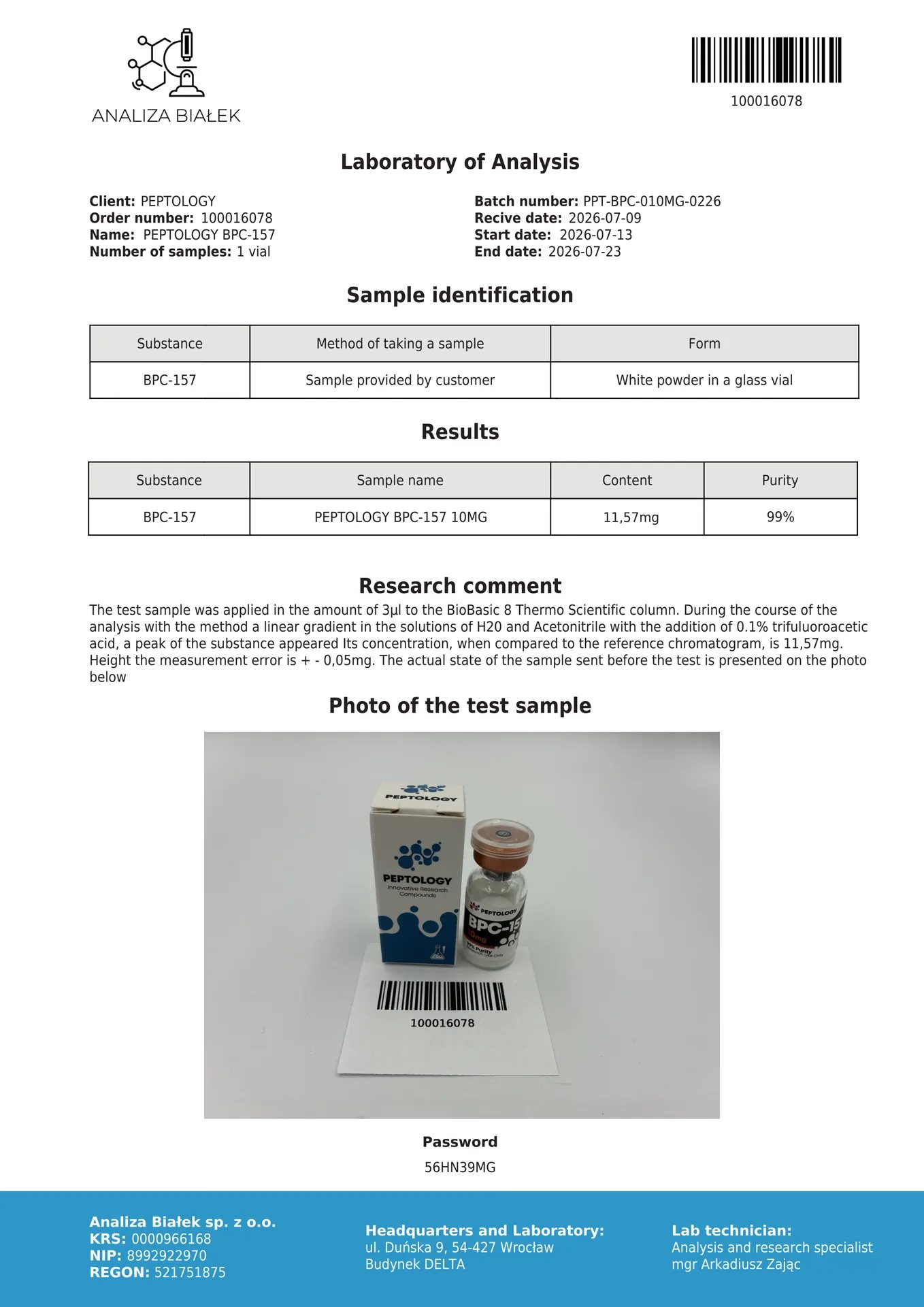 BPC-157 5 mg/10mg – synthetisch pentadecapeptide voor laboratoriumonderzoek – afbeelding 3