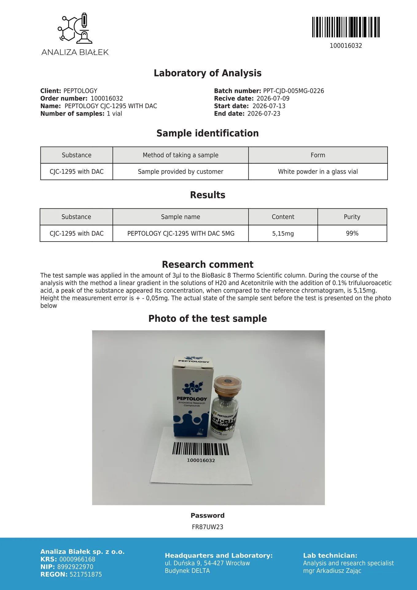 CJC-1295 met DAC 2mg/5mg – langwerkend GHRH-analoog met verlengde afgifte – afbeelding 2