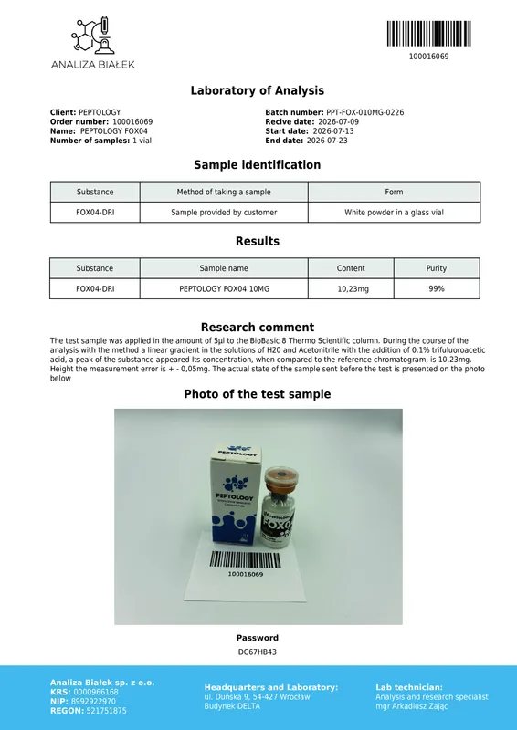 FOXO4-DRI 10 mg – D-retro-inverso-peptide (FOXO4–p53) voor onderzoek – afbeelding 2