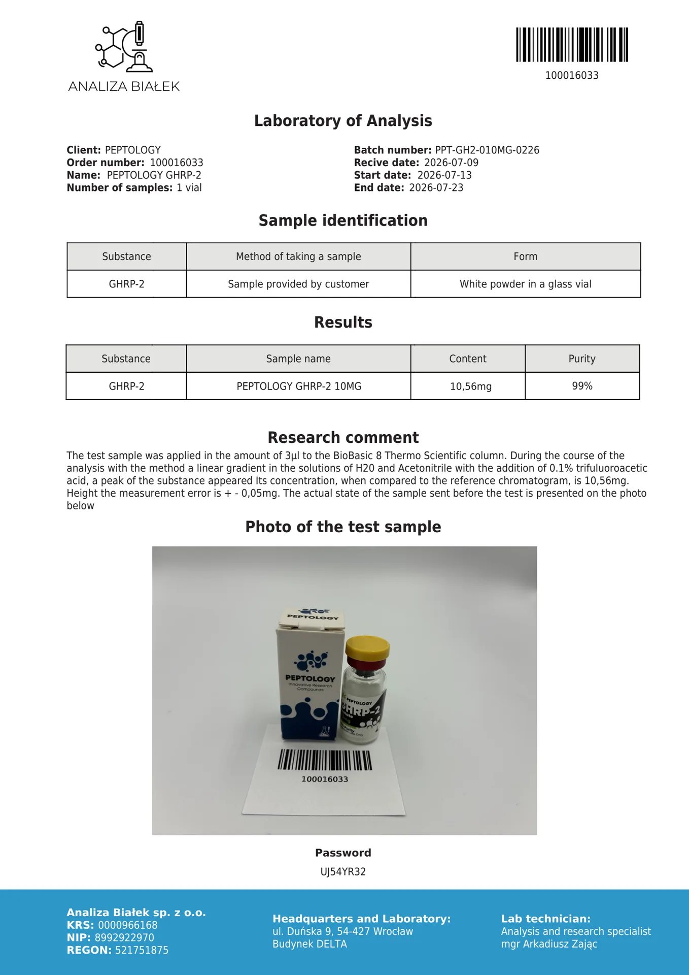 GHRP-2 10 mg – Ghreline-mimeticum (GHS-R1a-agonist) – afbeelding 2