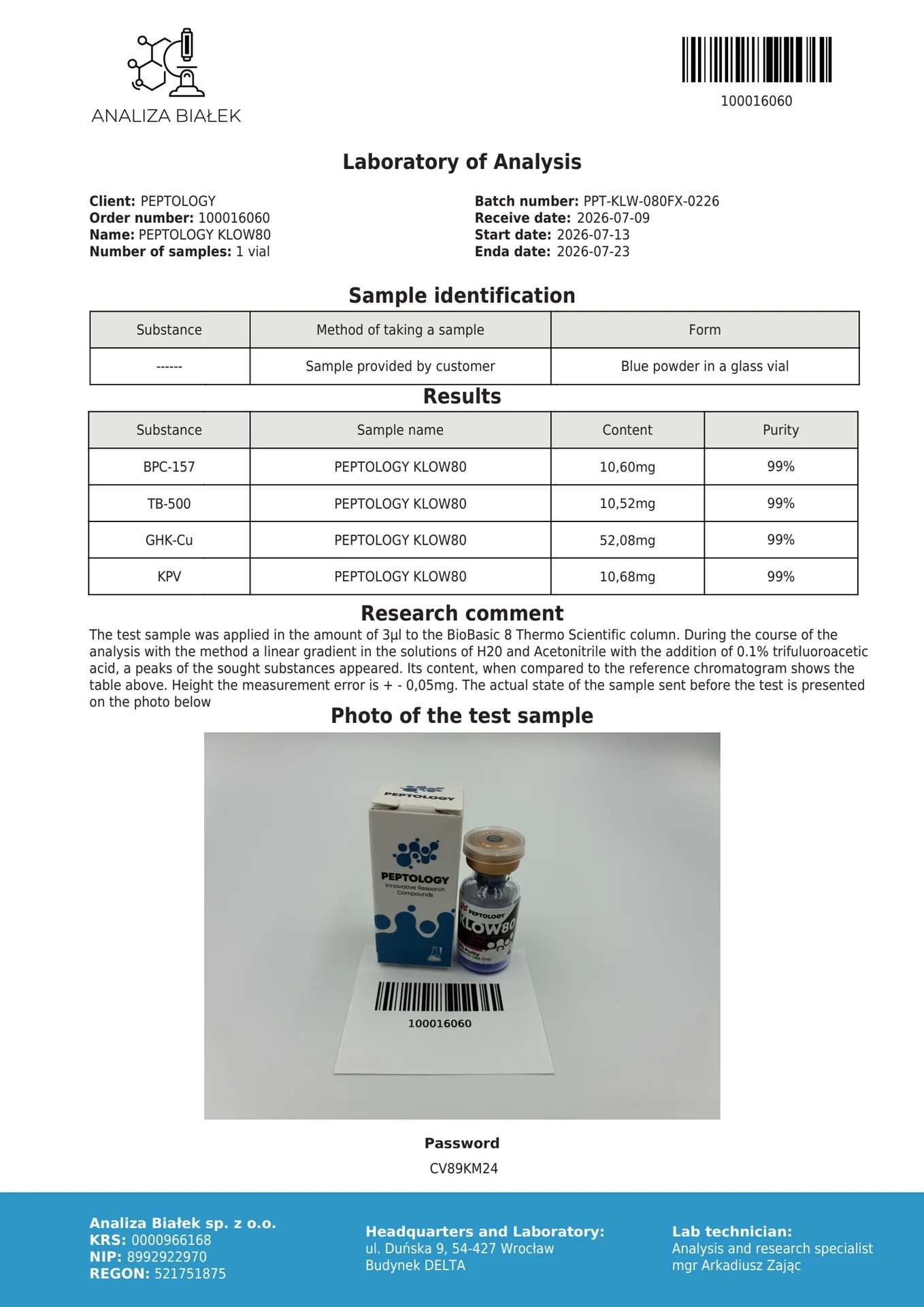 KLOW80 – Blend: GHK-Cu 50 mg, TB-500, BPC-157 en KPV elk 10 mg – afbeelding 2