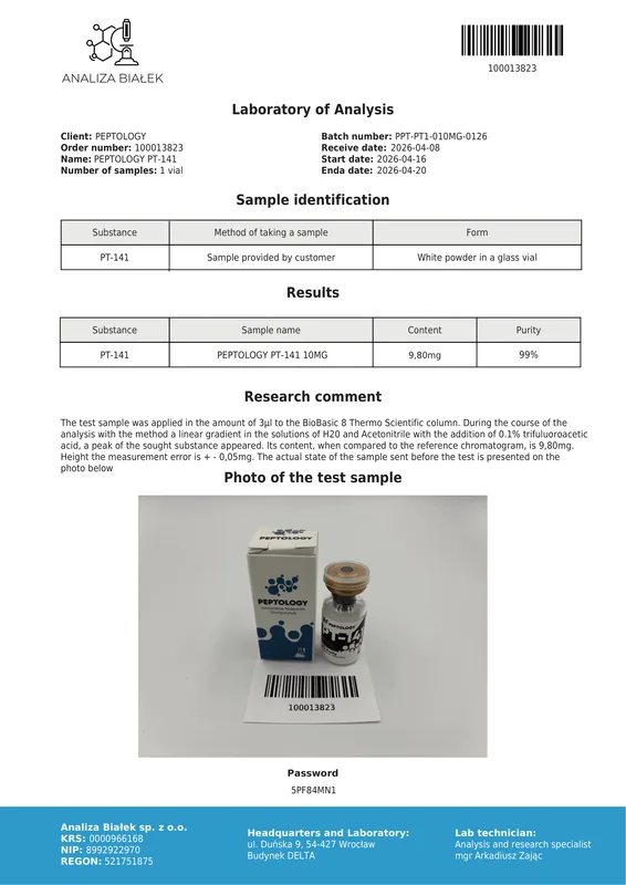 PT-141 (Bremelanotide) 10 mg – Agonist van melanocortinereceptoren – afbeelding 2