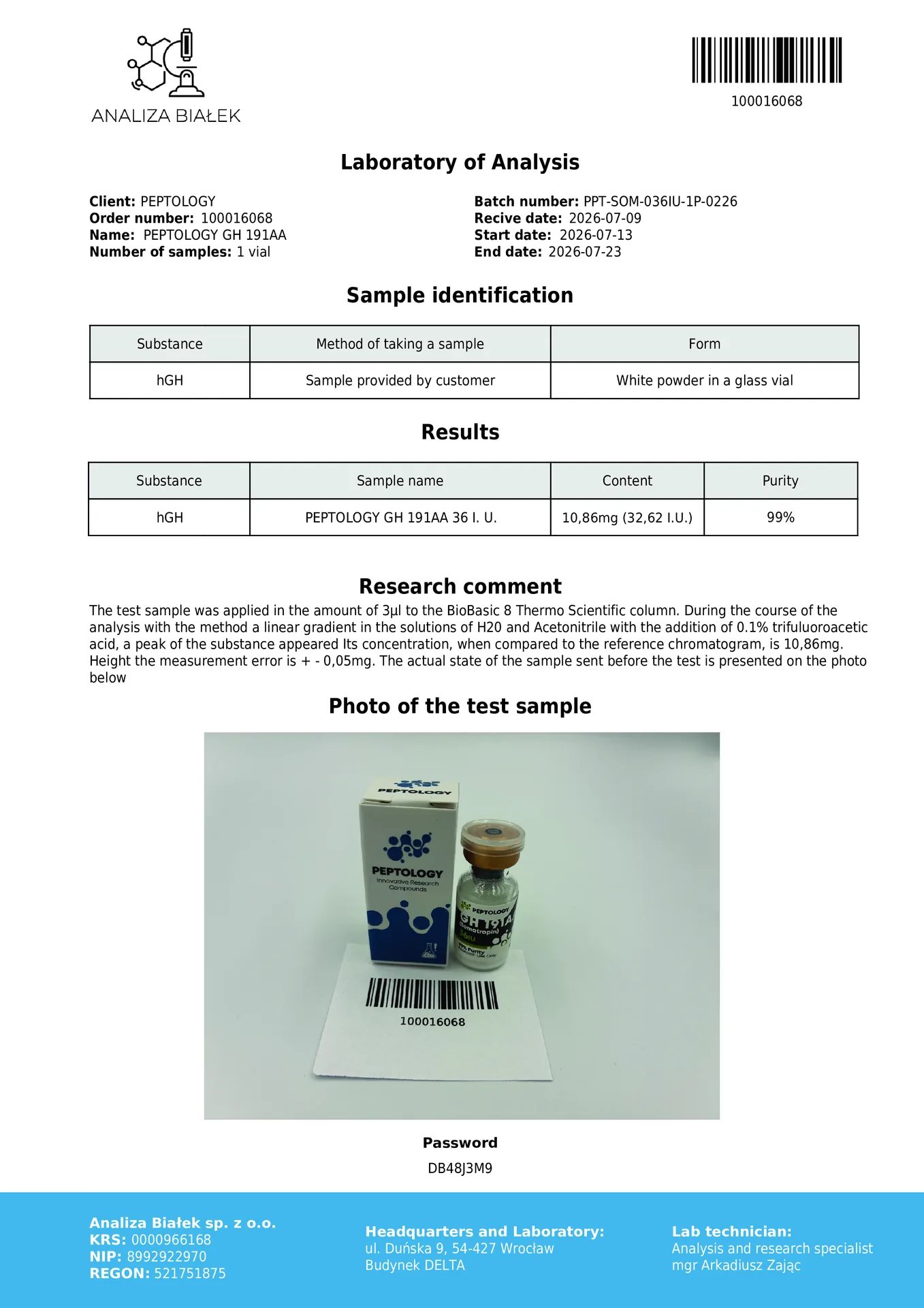 Somatropin 1 stuk × 36 IU – Groeihormoon (HGH) – afbeelding 2